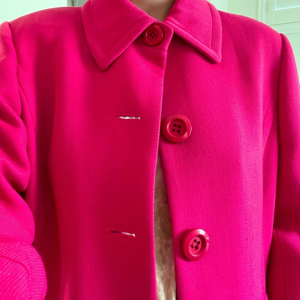 Hot Pink trench coat or peacoat